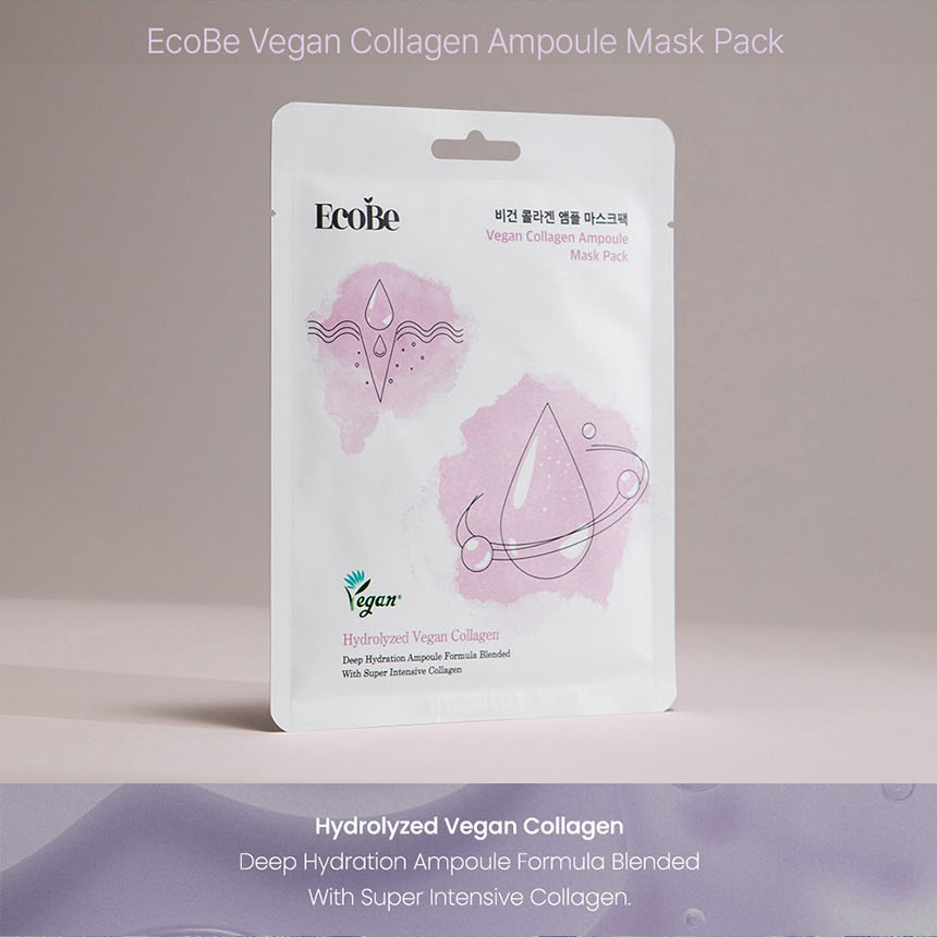 Ecobe Vegane Ampullen-Gesichtsmaske, Sortenmix (6er-Set)