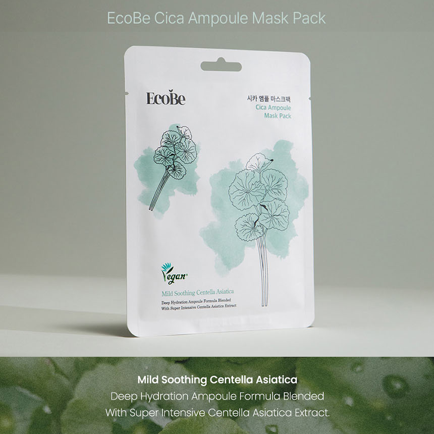 Ecobe Vegane Ampullen-Gesichtsmaske, Sortenmix (6er-Set)