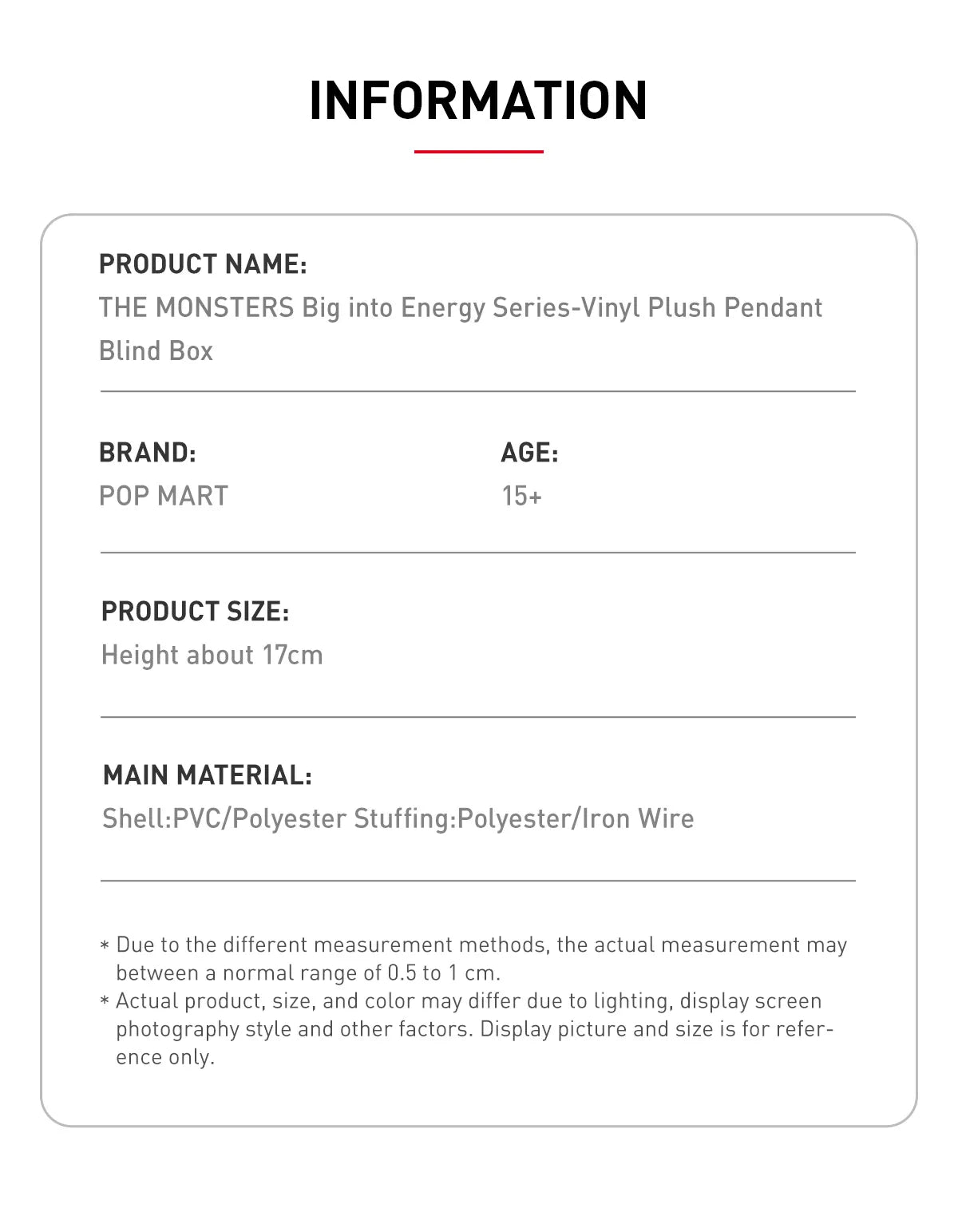 ⸺Happiness - Big into Energy Series-Vinyl Plush Pendant Box