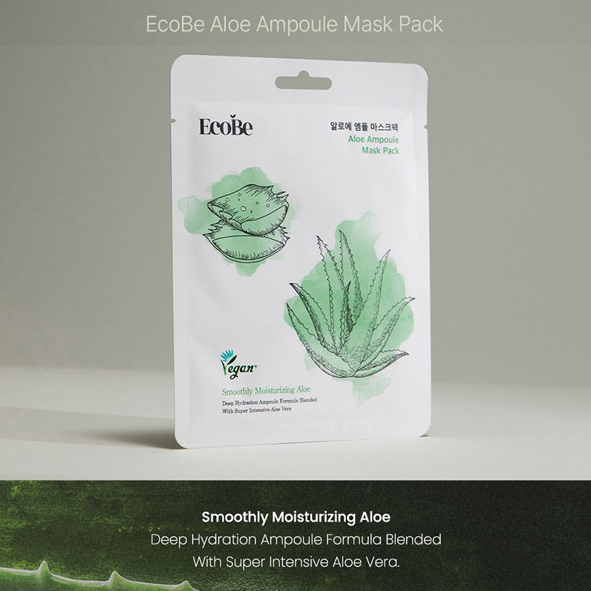 Ecobe Vegane Ampullen-Gesichtsmaske, Sortenmix (5er-Set)