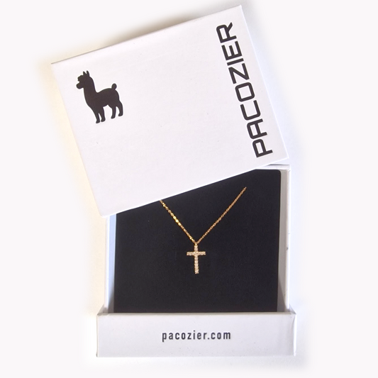 925 Sterling Kreuz-Halskette, 18 Karat Gold-plattiert