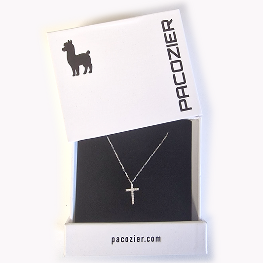 925 Sterling Kreuz-Halskette, 18 Karat Weißgold-plattiert