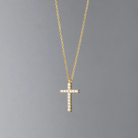 925 Sterling Kreuz-Halskette, 18 Karat Gold-plattiert