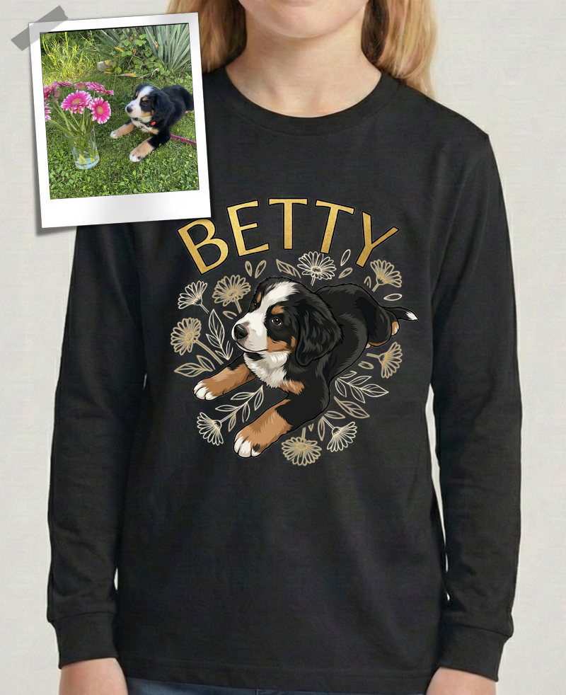 "Pacozier®" Personalisiertes Haustier T-Shirt mit Foto - Custom Hundemotiv - Geschenk für Tierliebhaber T-Shirt - Kurzarm