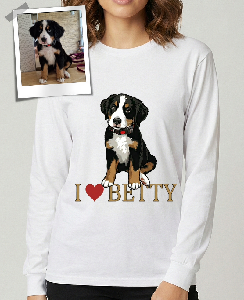 "Pacozier®" Personalisiertes Haustier T-Shirt mit Foto - Custom Hundemotiv - Geschenk für Tierliebhaber T-Shirt - Kurzarm