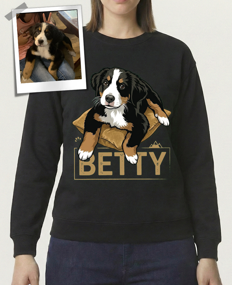 "Pacozier®" Personalisiertes Haustier T-Shirt mit Foto - Custom Hundemotiv - Geschenk für Tierliebhaber T-Shirt - Kurzarm