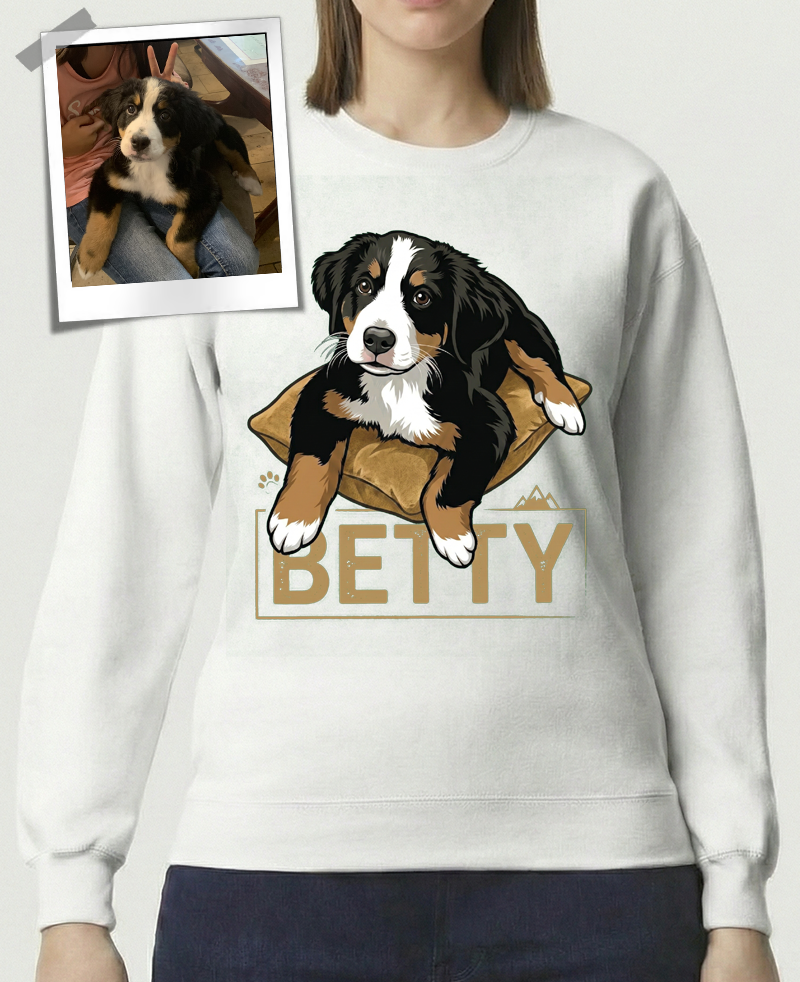"Pacozier®" Personalisiertes Haustier T-Shirt mit Foto - Custom Hundemotiv - Geschenk für Tierliebhaber T-Shirt - Kurzarm