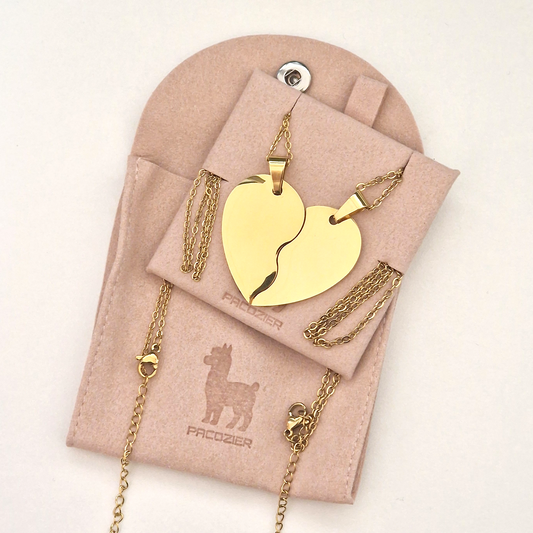 Freundschaftskette mit Herz-Anhänger, 18 Karat Gold-plattiert