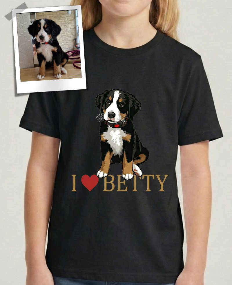 "Pacozier®" Personalisiertes Haustier T-Shirt mit Foto - Custom Hundemotiv - Geschenk für Tierliebhaber T-Shirt - Kurzarm