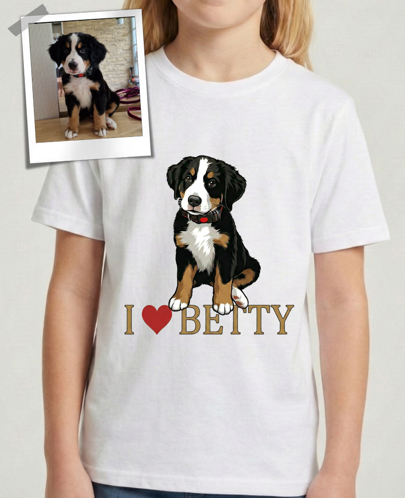 "Pacozier®" Personalisiertes Haustier T-Shirt mit Foto - Custom Hundemotiv - Geschenk für Tierliebhaber T-Shirt - Kurzarm