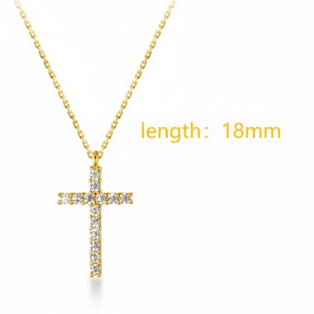 925 Sterling Kreuz-Halskette, 18 Karat Gold-plattiert